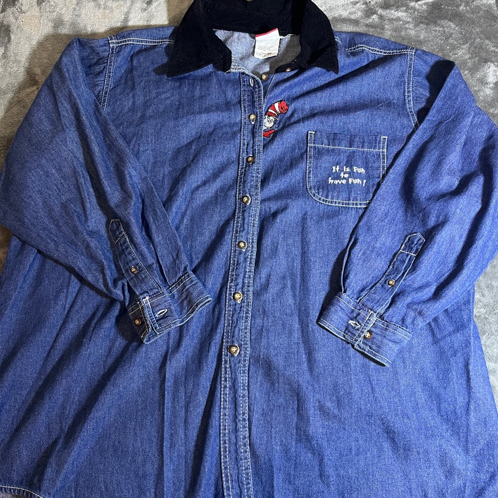 Dr.‎ Seuss Blue Denim Shirt with Embroidery